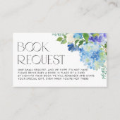 Modern Blue Hydrangea Baby shower Boek Aanvraag Informatiekaartje (Voorkant)