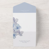 Modern Blue Hydrangea Blooms Dinner All In One Uitnodiging (Buitenkant)
