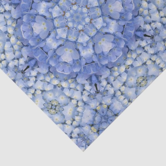 Modern Blue Hydrangea Floral Kaleidoscope Tissuepapier (Detail)