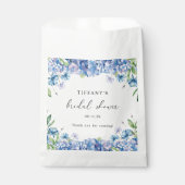 Modern Blue Hydrangea Floral Vrijgezellenfeest Bedankzakje (Voorkant)
