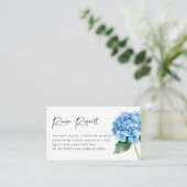 Modern Blue Hydrangea Floral Vrijgezellenfeest Informatiekaartje (Staand voorkant)