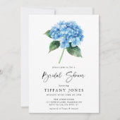 Modern Blue Hydrangea Floral Vrijgezellenfeest Kaart (Voorkant)