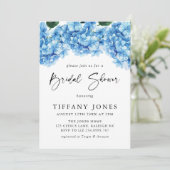 Modern Blue Hydrangea Floral Vrijgezellenfeest Kaart (Staand voorkant)