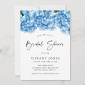 Modern Blue Hydrangea Floral Vrijgezellenfeest Kaart (Voorkant)