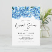 Modern Blue Hydrangea Floral Vrijgezellenfeest Kaart (Staand voorkant)