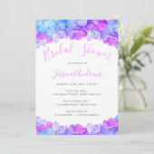 Modern Blue Hydrangea Floral Vrijgezellenfeest Kaart (Staand voorkant)