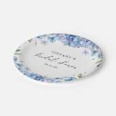 Modern Blue Hydrangea Floral Vrijgezellenfeest Papieren Bordje (Gekanteld)