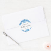 Modern Blue Hydrangea Floral Vrijgezellenfeest Ronde Sticker (Envelop)