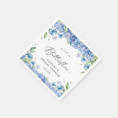 Modern Blue Hydrangea Floral Vrijgezellenfeest Servet (Hoek)