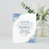 Modern Blue Hydrangea Floral Wedding Invitation (Staand voorkant)