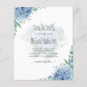 Modern Blue Hydrangea Floral Wedding Invitation (Voorkant)