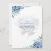 Modern Blue Hydrangea Floral Wedding Invitation (Achterkant)