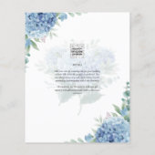 Modern Blue Hydrangea PHOTO Vrijgezellenfeest Invi Flyer (Achterkant)