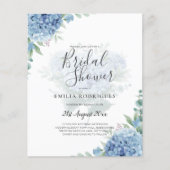 Modern Blue Hydrangea PHOTO Vrijgezellenfeest Invi Flyer (Voorkant)