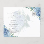Modern Blue Hydrangea PHOTO Wedding Invitation (Achterkant)