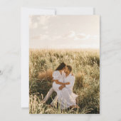 Modern Blue Hydrangea PHOTO Wedding Invitation Kaart (Achterkant)