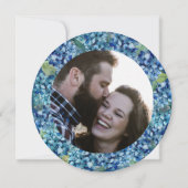 Modern Blue Hydrangea Round Wedding Save The Date (Achterkant)