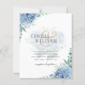 Modern Blue Hydrangea Wedding QR Code (Voorkant)