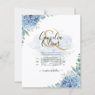 Modern Blue Hydrangea Wedding QR Code