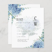 Modern Blue Hydrangea Wedding QR Code (Voorkant / Achterkant)