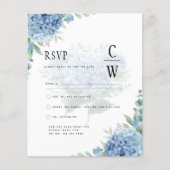 Modern Blue Hydrangea Wedding QR Code (Voorkant)
