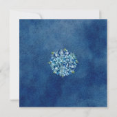 Modern Blue Hydrangeas Watercolor Stripe Wedding Kaart (Achterkant)