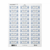MODERN BLUE INDIGO WATERVERF STIP ADRES ETIKET (Full Sheet)