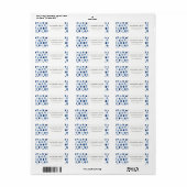 MODERN BLUE INDIGO WATERVERF STIP ADRES ETIKET (Full Sheet)