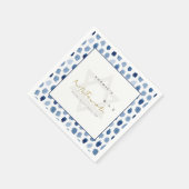 MODERN BLUE INDIGO WATERVERF STIPPEN BAR BAT MITZV SERVET (Hoek)