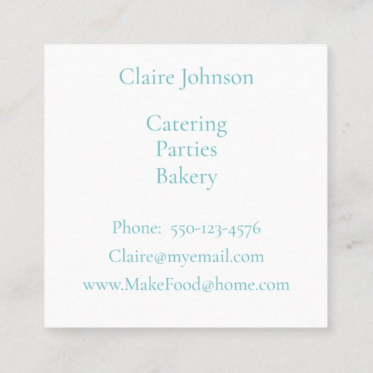 Modern Blue Ink Waterverf Visitekaartje (Achterkant)