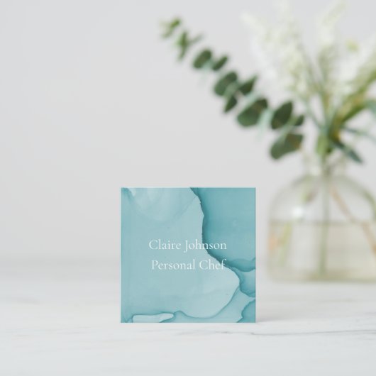 Modern Blue Ink Waterverf Visitekaartje (Staand voorkant)