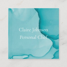 Modern Blue Ink Waterverf Visitekaartje