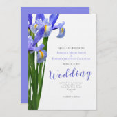 Modern Blue Iris Floral Bouquet Wedding Kaart (Voorkant / Achterkant)
