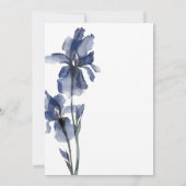 Modern Blue Iris Love In Bloom Vrijgezellenfeest Kaart (Achterkant)