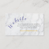 Modern Blue Iriss Floral Bouquet Wedding Website Informatiekaartje (Voorkant)