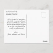 Modern Blue is een BOY. Baby Geboorteaankondiging Briefkaart (Achterkant)