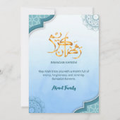 Modern Blue Islamic Iftar Invitation Kaart (Achterkant)