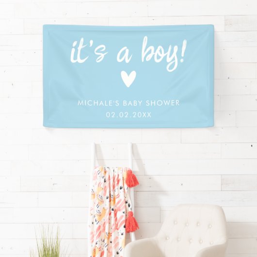 Modern Blue it's a BOY Baby Shower Spandoek (Insitu)