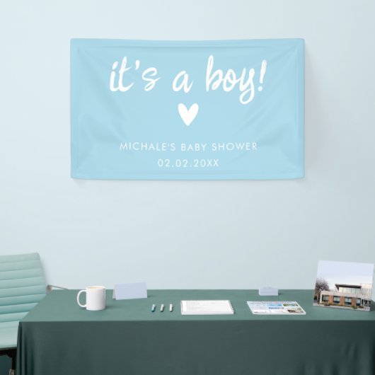 Modern Blue it's a BOY Baby Shower Spandoek (Beurs)