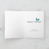 Modern Blue Jay Happy Holiday Kaart (Binnen)