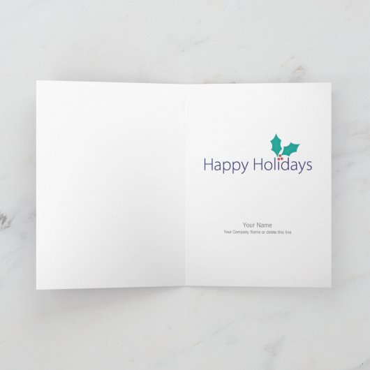 Modern Blue Jay Happy Holiday Kaart (Binnen)