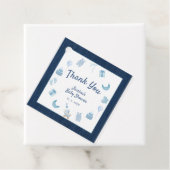 Modern Blue Jean Baby Denim Baby shower Bedankjes Labels (In situ)