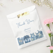 Modern Blue Jean Baby Denim Baby shower Dank u Bedankzakje (Gezegeld)