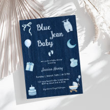 Modern Blue Jean Baby Denim Baby shower
