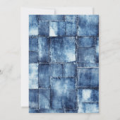 Modern Blue Jean Baby Denim Theme Girl Baby shower Kaart (Achterkant)