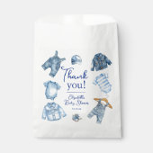 Modern Blue Jean Baby Denim Themed Baby Shower Bedankzakje (Voorkant)