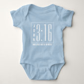 Modern Blue John 3:16 Christelijk Baby Bodysuit (Voorkant)