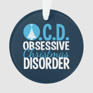 Modern Blue Kerstmis geobsedeerd Ornament