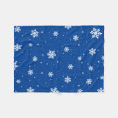 Modern Blue Kerststars Snowflakes Patroon Fleece Deken (Voorkant (Horizontaal))