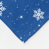 Modern Blue Kerststars Snowflakes Patroon Fleece Deken (Hoek)